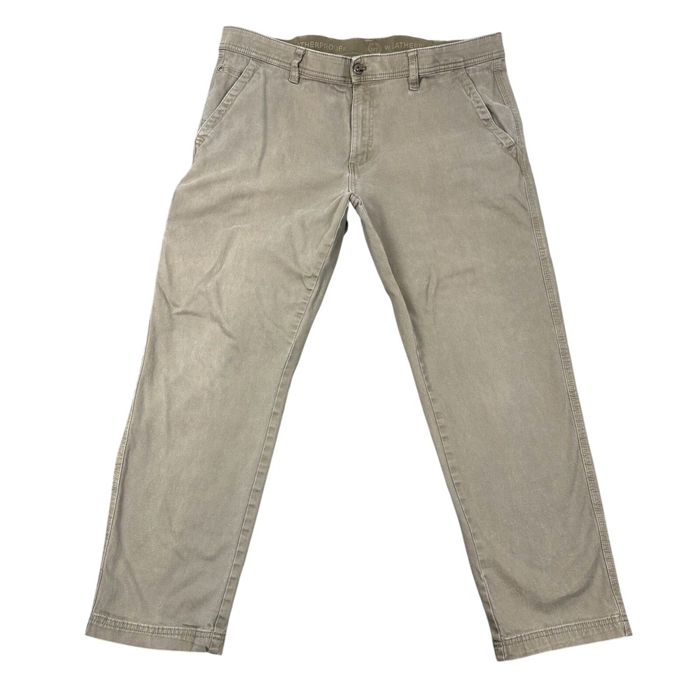 Weatherproof Men's Trail Utility Pants Khaki Color Straight Leg Size 38x30‎